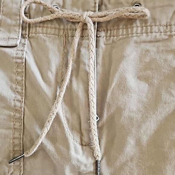 Ann Taylor LOFT Front Pockets Khaki Cargo Shorts Working Draw String Sz 4 - Picture 7 of 11